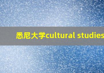 悉尼大学cultural studies